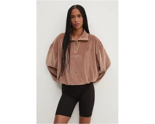 Billabong bluza Coffee Time Cord femei, culoarea maro, neted, EBJKT00111