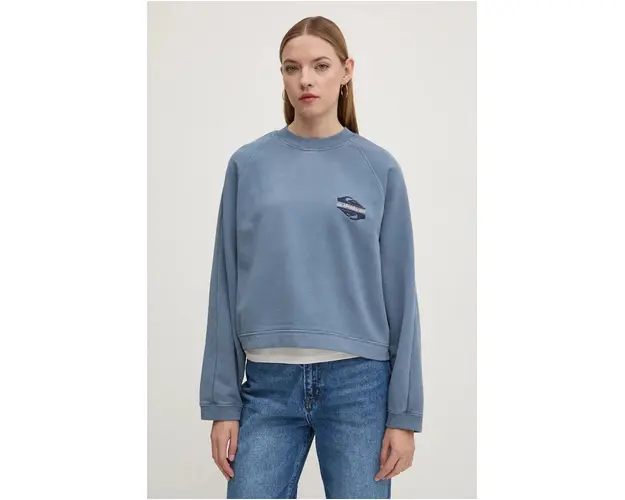 Quiksilver bluza Block Screen femei, cu imprimeu, EQYFT04993