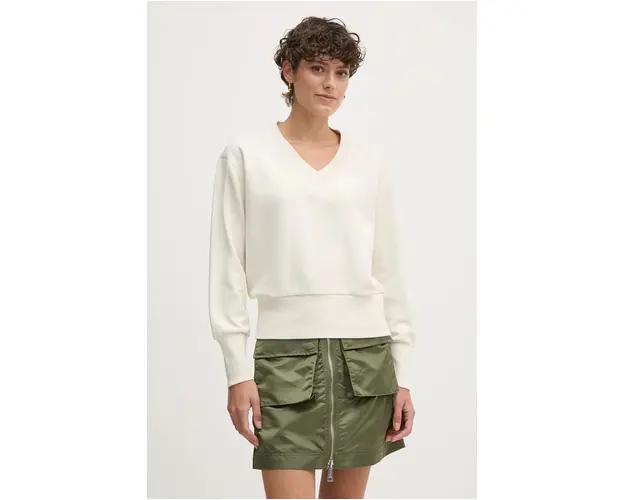 Aeronautica Militare bluza femei, culoarea bej, cu imprimeu, FE1969DF541