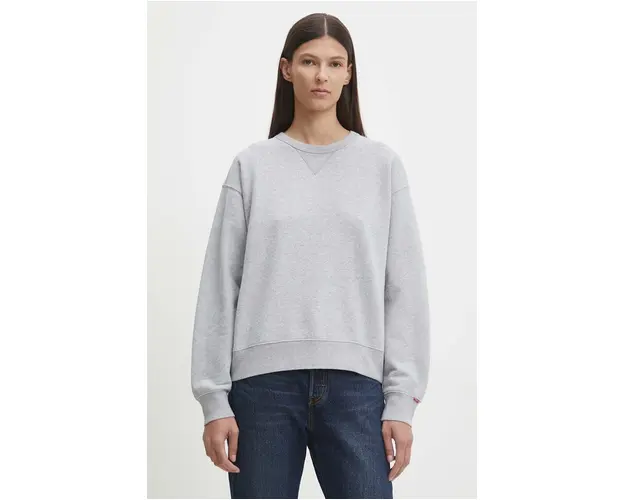 Levi's hanorac de bumbac femei, culoarea gri, melanj, A8789