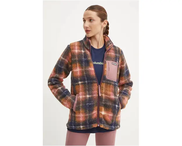 Columbia hanorac West Bend Print culoarea gri, modelator, 2085851