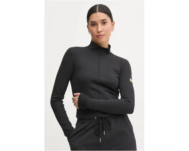 Columbia longsleeve Wallowa femei, culoarea negru, cu turtleneck, 2090931