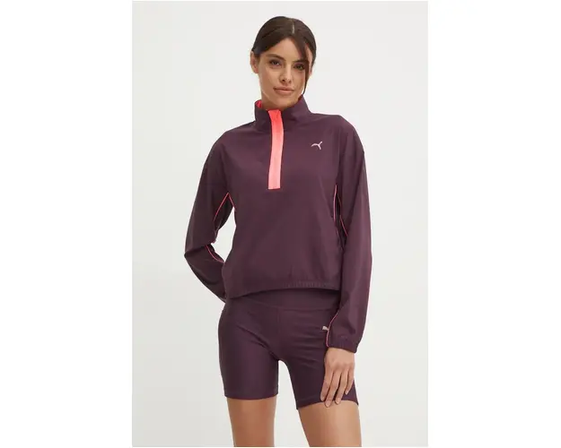 Puma hanorac de jogging For Her culoarea violet, cu imprimeu, 525743