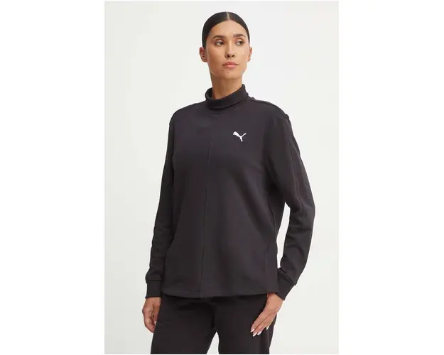 Puma hanorac de bumbac femei, culoarea negru, cu imprimeu, 681629