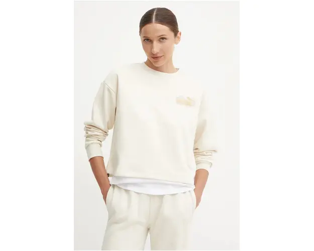 Puma bluza femei, culoarea bej, cu imprimeu, 681693