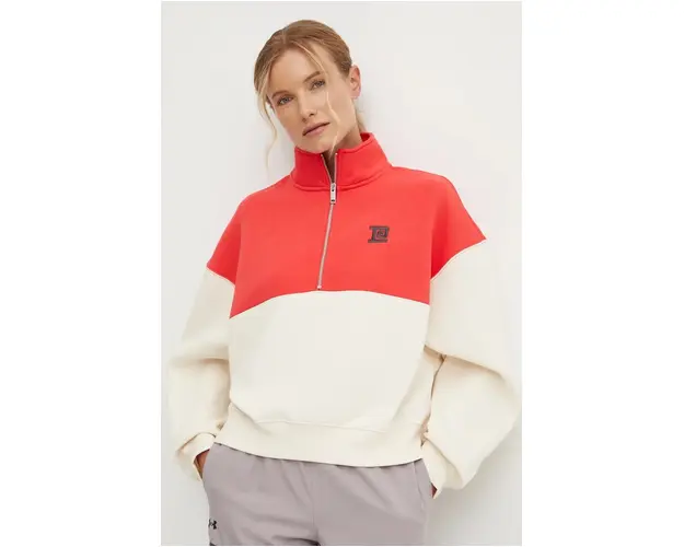 P.E Nation bluza Centre Field Sweat femei, culoarea bej, modelator, 243F304