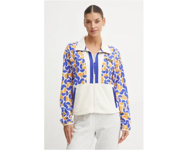 Columbia hanorac fleece Backbowl II Printed FZ culoarea bej, modelator, 2098513