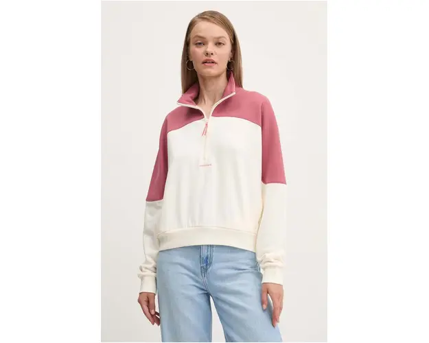 Converse bluza femei, culoarea bej, cu imprimeu, 10026781-A06