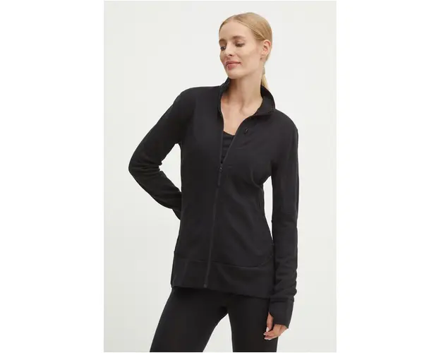 Icebreaker hanorac Merino 260 QuantuIV culoarea negru, cu gluga, neted, IBBA56XQ0011