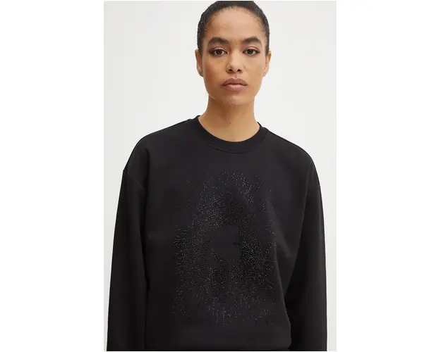 Karl Lagerfeld bluza femei, culoarea negru, cu imprimeu, 246W1813