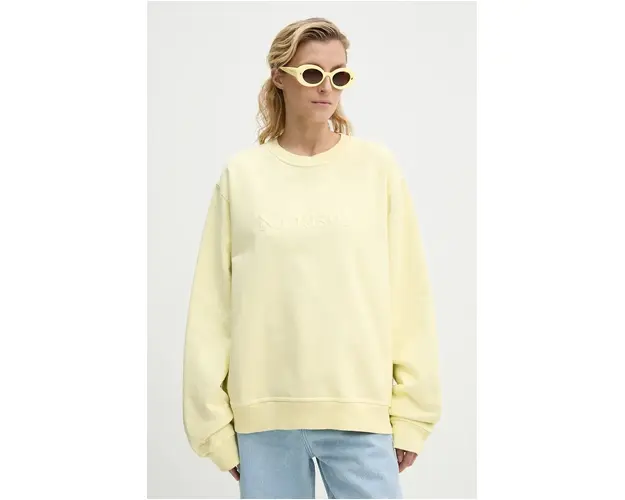 Nanushka hanorac de bumbac REMY femei, culoarea galben, cu imprimeu, NU24PFSH03411