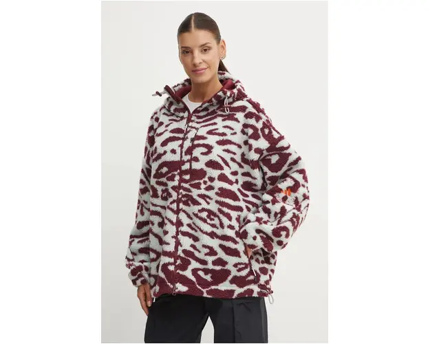 adidas by Stella McCartney hanorac culoarea bordo, cu gluga, modelator, IW3841
