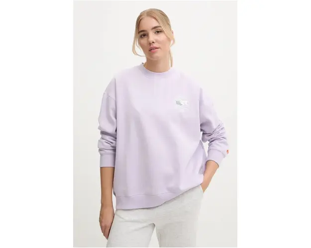 Ellesse bluza ARESKI femei, culoarea violet, cu imprimeu, SGX20916