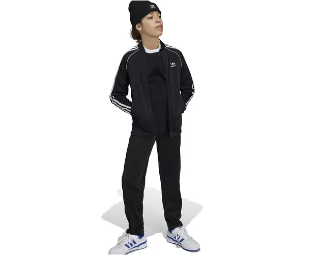 adidas Originals bluza copii SST TRACK TOP culoarea negru, cu imprimeu, IX7628