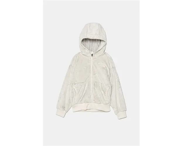 The North Face hanorac polar pentru copii OSITO F/Z HOODIE culoarea bej, cu gluga, neted, NF0A88UKQLI1