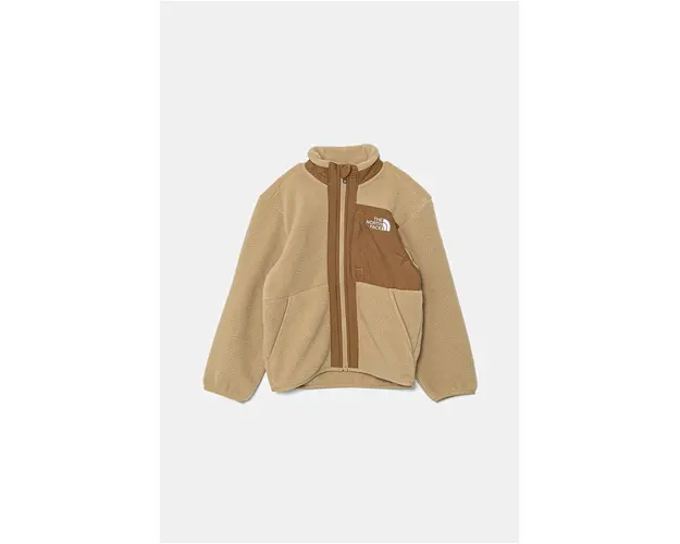 The North Face hanorac polar pentru copii YUMIORI FULL ZIP JACKET culoarea bej, neted, NF0A8AZGLK51