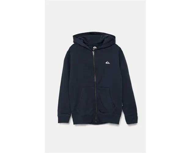 Quiksilver bluza copii BASIC HOOD ZIP culoarea albastru marin, cu gluga, neted, EQBFT03890