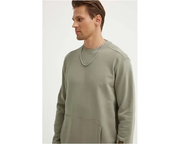 G-Star Raw hanorac de bumbac barbati, culoarea verde, neted, D24680-D562