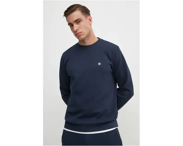 BOSS bluza barbati, culoarea albastru marin, neted, 50520302