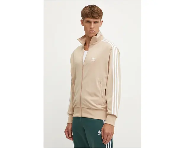 adidas Originals bluza Adicolor Classics Firebird barbati, culoarea bej, modelator, IY9888