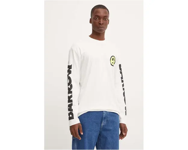 Barrow longsleeve din bumbac culoarea bej, cu imprimeu, F4BWUATH148