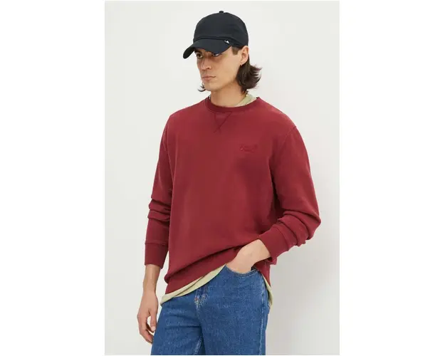 Superdry bluza barbati, culoarea bordo, neted, M2013751A-TYP