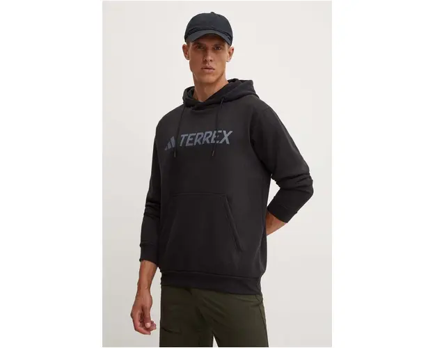 adidas TERREX bluza trening Multi culoarea negru, cu gluga, cu imprimeu, IZ3305