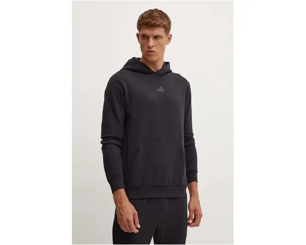 adidas Performance hanorac de antrenament Designed for Training culoarea negru, cu gluga, neted, IY1119