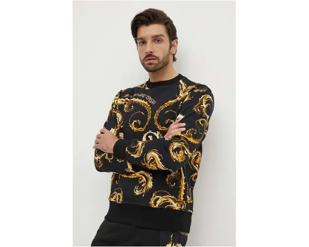 Versace Jeans Couture hanorac de bumbac barbati, culoarea negru, modelator, 77GAI3R0 FS161