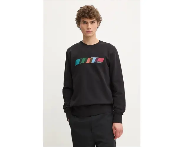 PS Paul Smith bluza barbati, culoarea negru, cu imprimeu, M2R.027R.NP4794