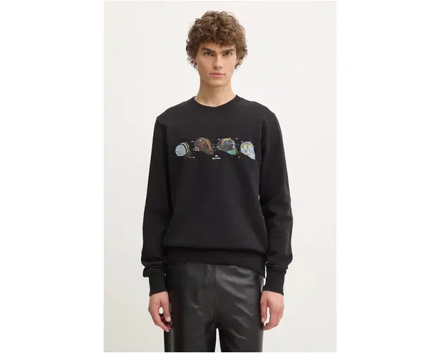 PS Paul Smith bluza barbati, culoarea negru, cu imprimeu, M2R.027R.NP4801