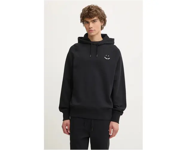 PS Paul Smith bluza barbati, culoarea negru, cu gluga, neted, M2R.960XE.N22126