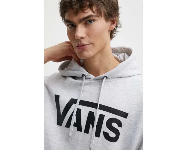 Vans bluza barbati, culoarea gri, cu gluga, cu imprimeu, VN000HNX1QI1