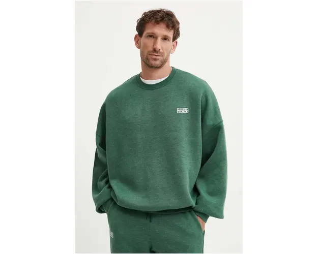 American Vintage bluza barbati, culoarea verde, cu imprimeu, MDOV03AH24