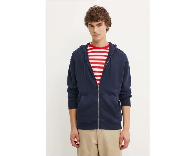 Hollister Co. bluza barbati, culoarea albastru marin, cu gluga, neted, KI322-4152