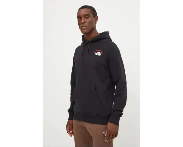 The North Face hanorac de bumbac Hoodie Expedition System barbati, culoarea negru, cu gluga, cu imprimeu, NF0A89DEJK31
