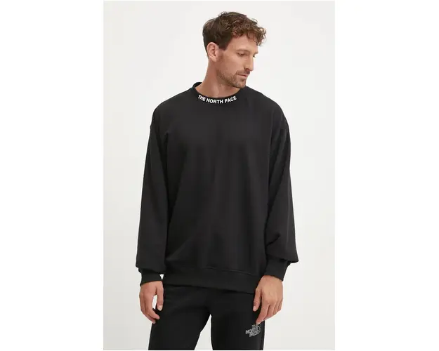 The North Face hanorac de bumbac Zumu Crew barbati, culoarea negru, cu imprimeu, NF0A89FHJK31