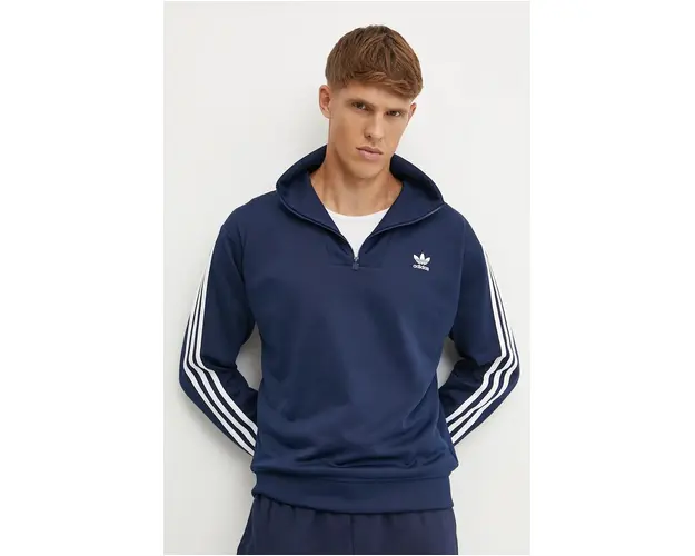 adidas Originals bluza Adicolor barbati, culoarea albastru marin, modelator, IZ4805