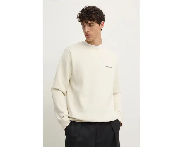 Lindbergh hanorac de bumbac barbati, culoarea bej, neted, 30-725001A