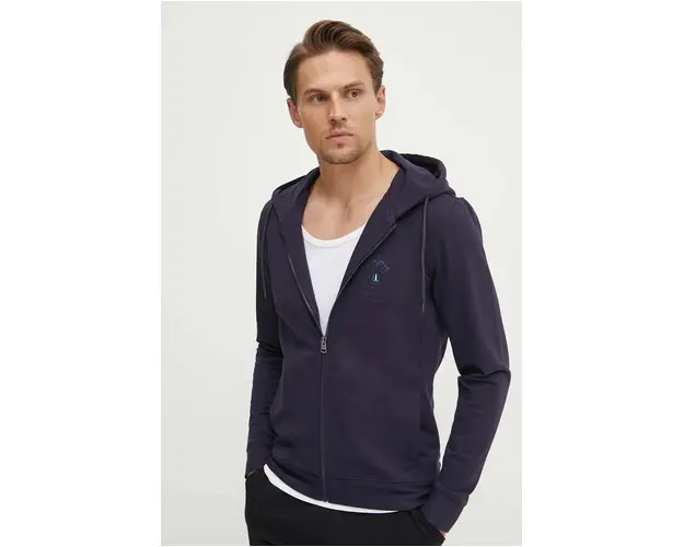 Aeronautica Militare bluza barbati, culoarea albastru marin, cu gluga, cu imprimeu, FE1974F459