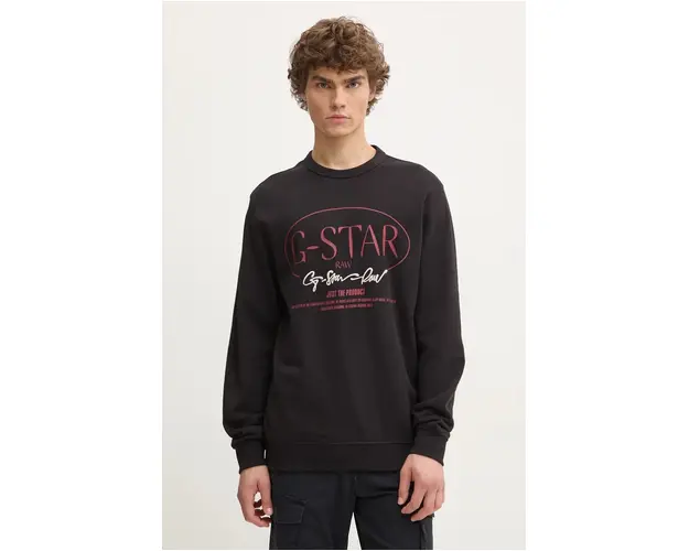 G-Star Raw bluza barbati, culoarea negru, cu imprimeu, D25100-D257