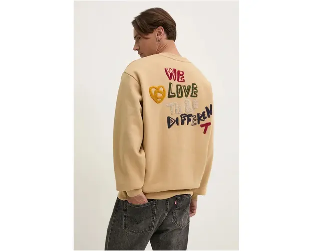 Desigual bluza AQUILES barbati, culoarea bej, modelator, 24WMSK08