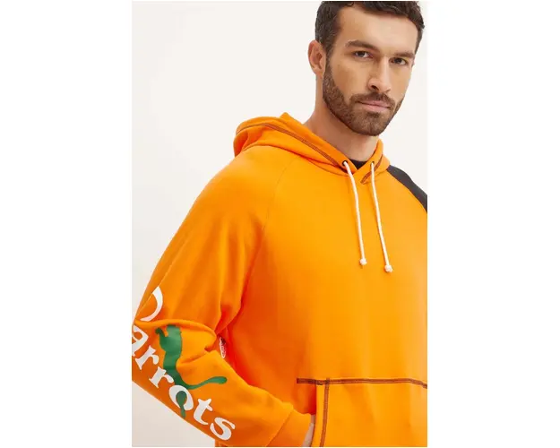 Puma bluza PUMA X CARROTS Graphic Hoodie TR barbati, culoarea portocaliu, cu gluga, modelator, 627445