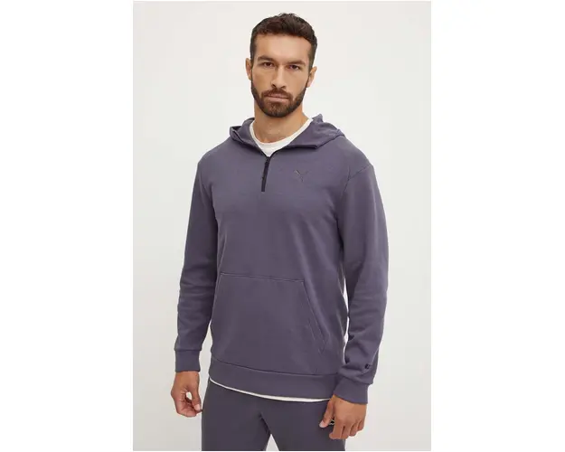 Puma bluza barbati, culoarea gri, cu gluga, cu imprimeu, 681620