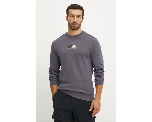 Puma bluza barbati, culoarea gri, cu imprimeu, 681758