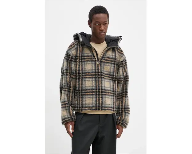 Y/Project hanorac fleece INSERT HOOD FLEECE PULLOVER culoarea bej, cu gluga, modelator, 209JA003