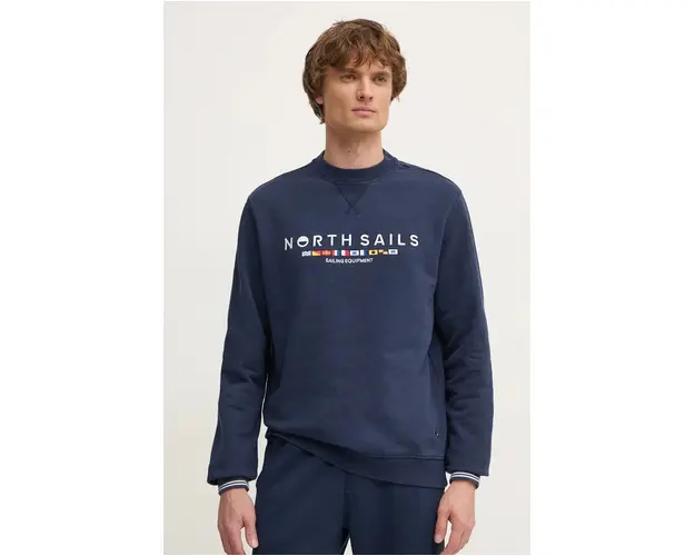 North Sails hanorac de bumbac barbati, cu imprimeu, 691279