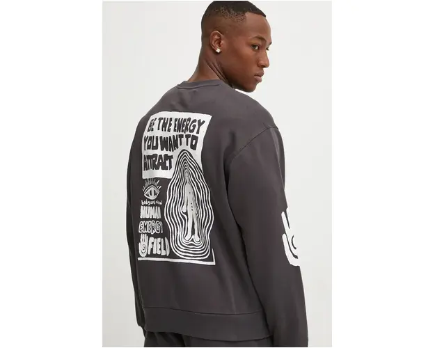 Champion bluza barbati, culoarea gri, cu imprimeu, 220427