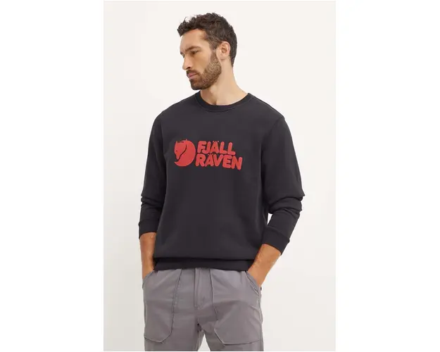 Fjallraven bluza trening Fjällräven Logo culoarea negru, cu imprimeu, F84142.550