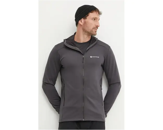 Montane hanorac Protium culoarea gri, cu gluga, neted, MPRHO17